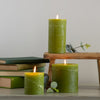 Green Rustic Pillar Candle - Distinctly Living