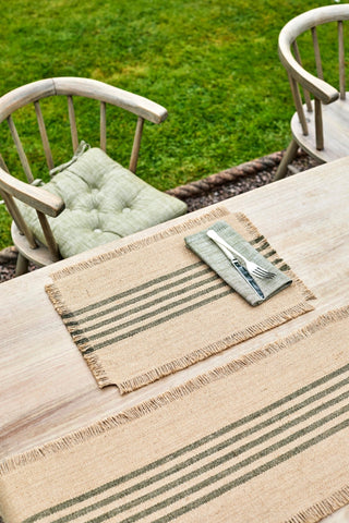 Green Stripe Runner - Jute - Distinctly Living