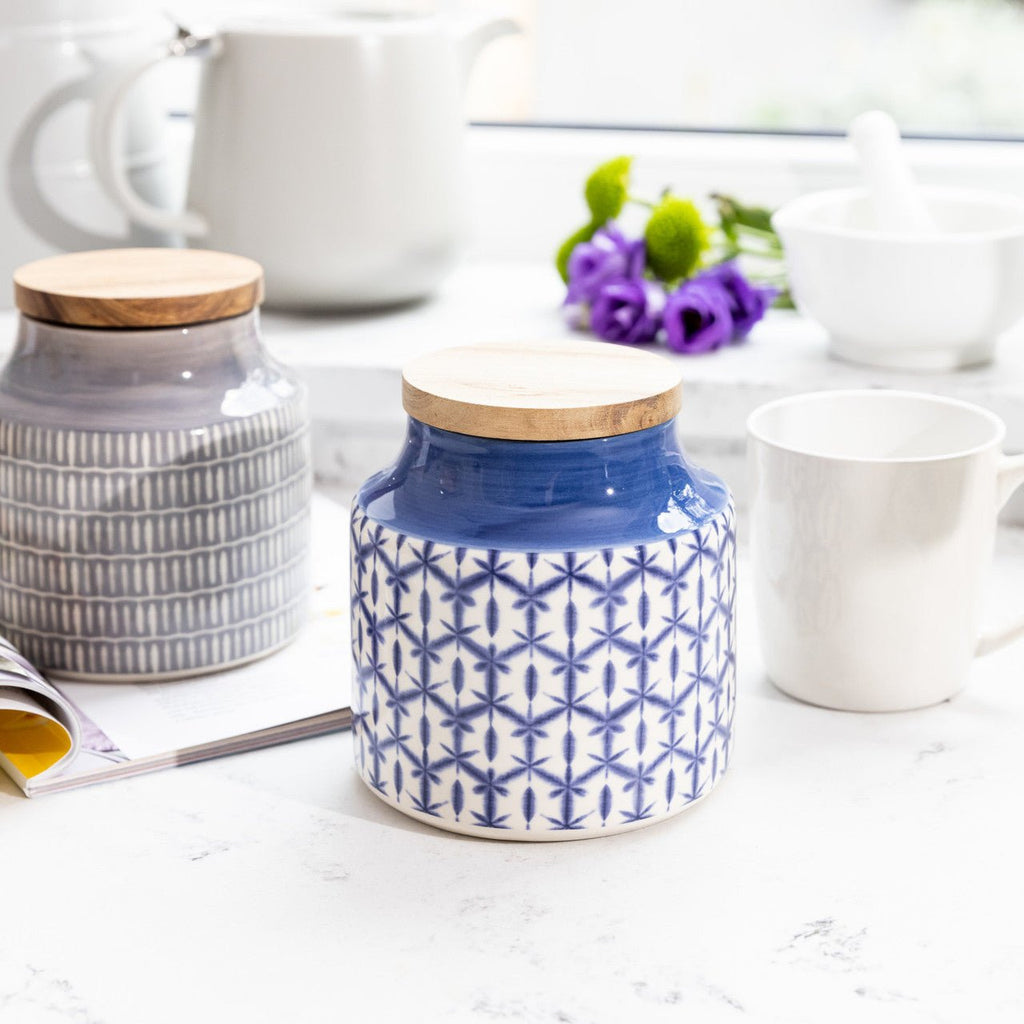 Grey Geometric Storage Jar - Distinctly Living