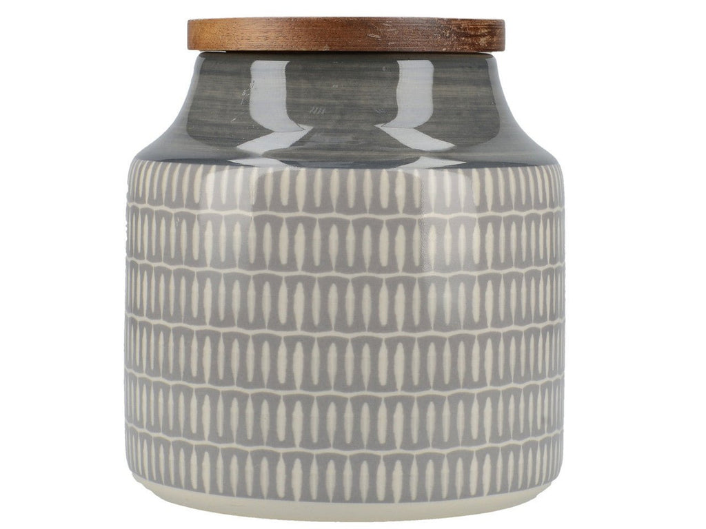 Grey Geometric Storage Jar - Distinctly Living