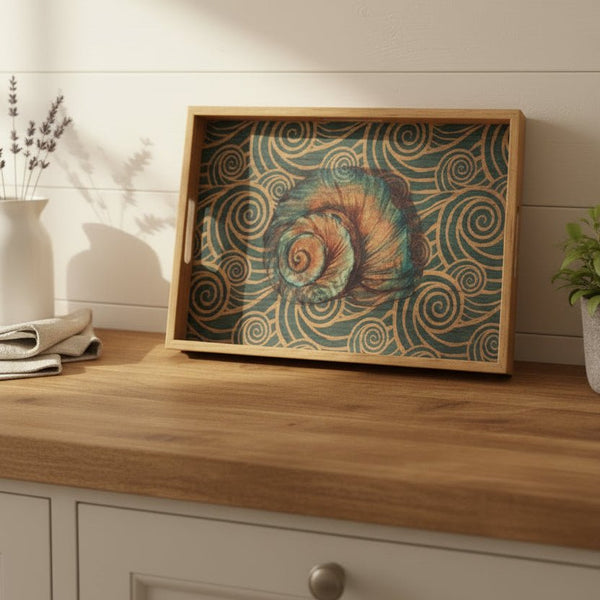 Handcrafted Wooden Tray - Shell - Distinctly Living