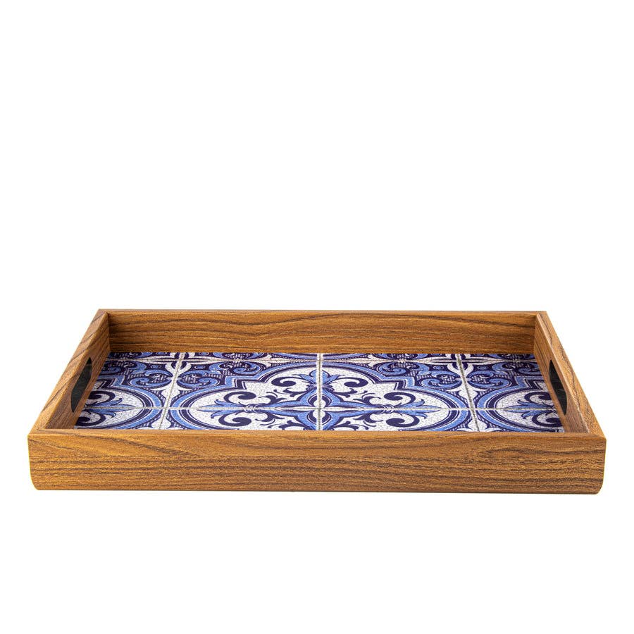 Handcrafted Wooden Tray - Tiles - Distinctly Living