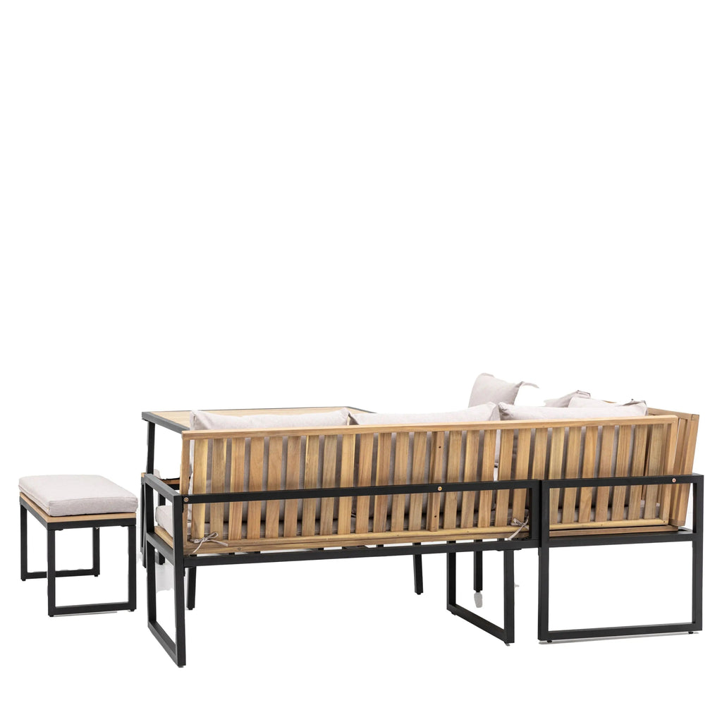 Havar Corner Garden Table, Chairs and Stool Set - Distinctly Living