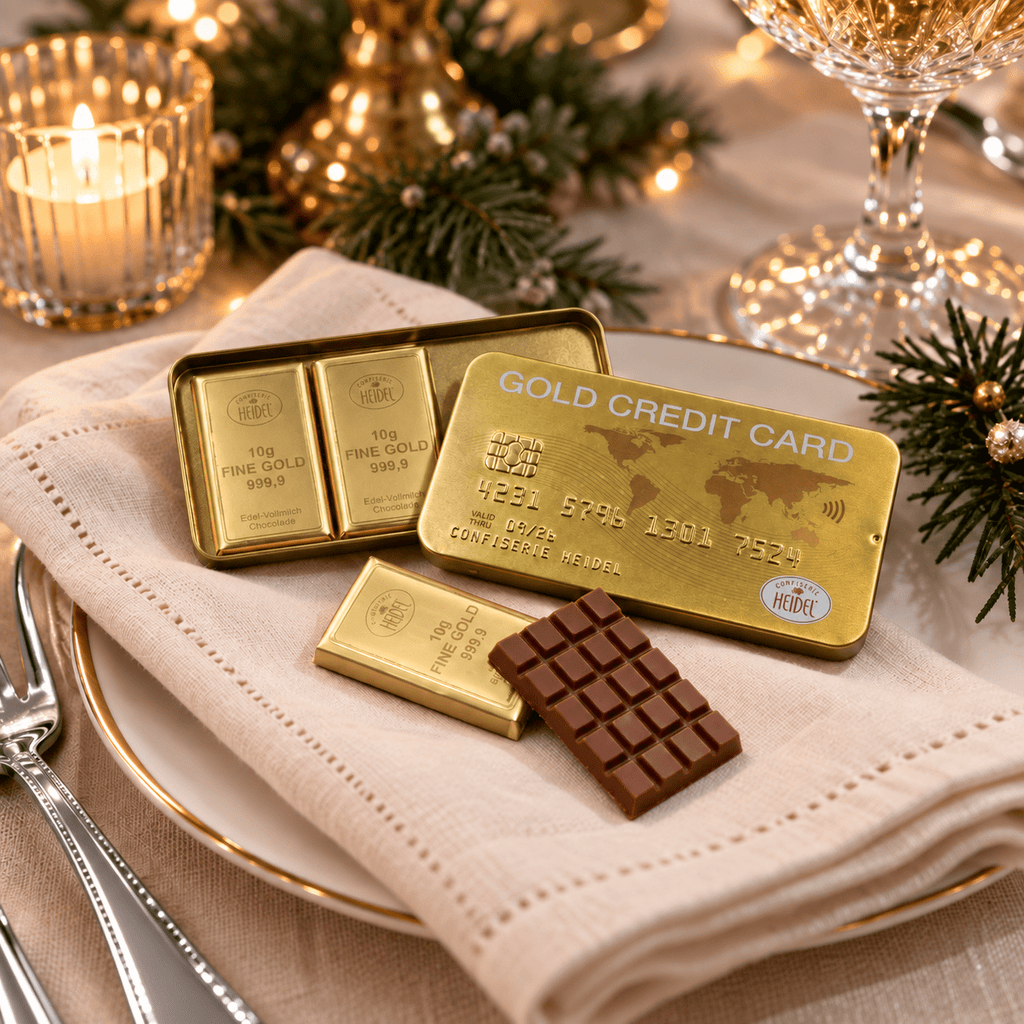 Heidel Gold Card Chocolate Tin – 30g - Distinctly Living