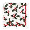Holly White Christmas Paper Napkins - 20 Pack - Distinctly Living