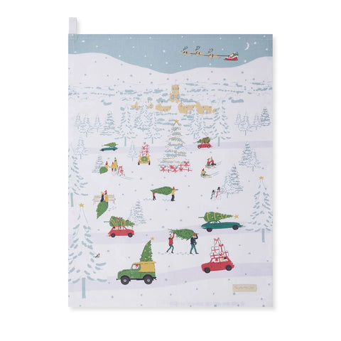 Home for Christmas Scene Tea Towel - Distinctly Living