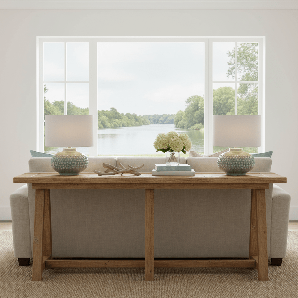 Ice Blue Table Lamp and Shade - Distinctly Living