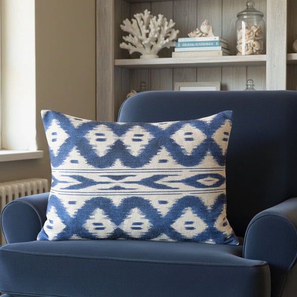 Ikat Blue Cushion - Distinctly Living