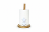 Starfish Kitchen Towel Holder on mango wood base with white starfish details