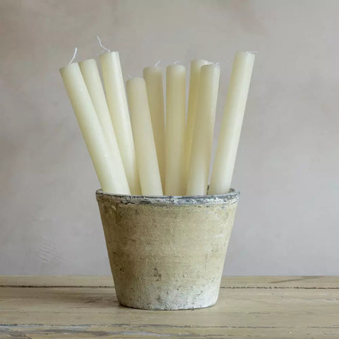 Ivory Dinner Candle - Flat Top - Distinctly Living