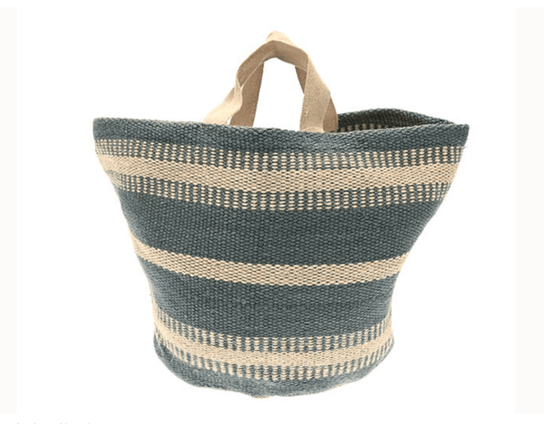 Jute Shopper - Wide or Narrow Stripe - Distinctly Living