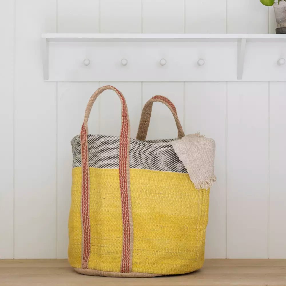 Jute Storage Bag Yellow - Distinctly Living