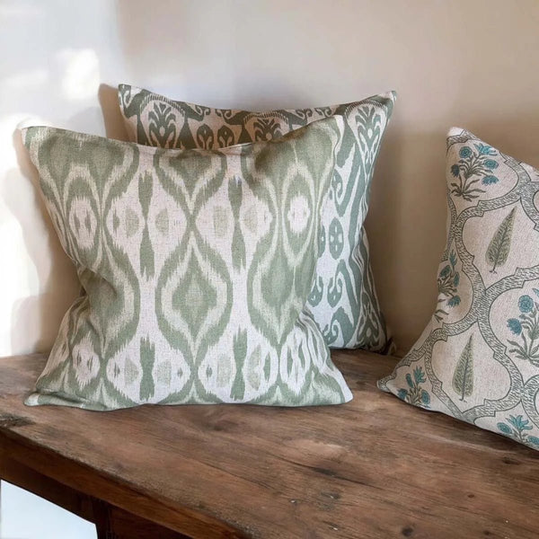 Kasuri Green Cushion - Distinctly Living