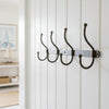 Large 4 Hook Aluminium Coat Rack - Galvanised Grey - Distinctly Living