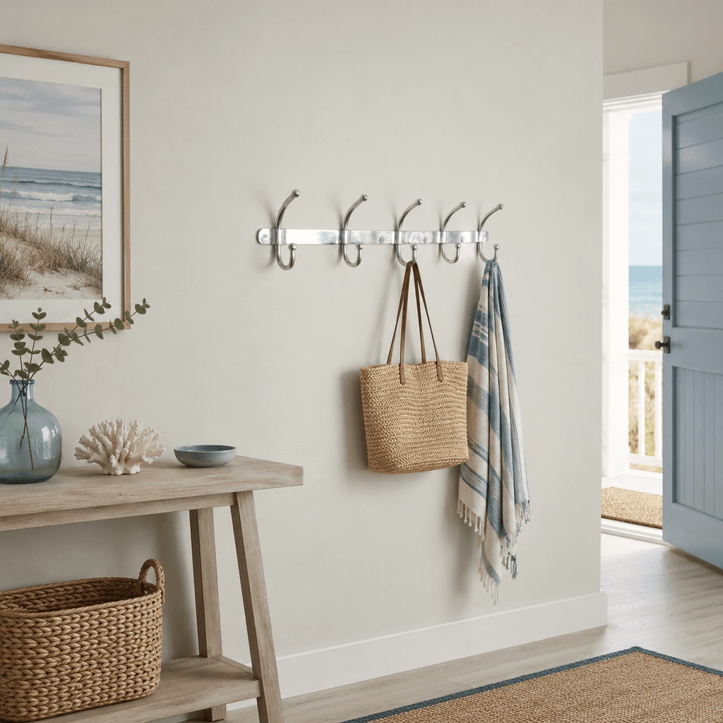 Large 5 Hook Aluminium Coat Rack - Distinctly Living