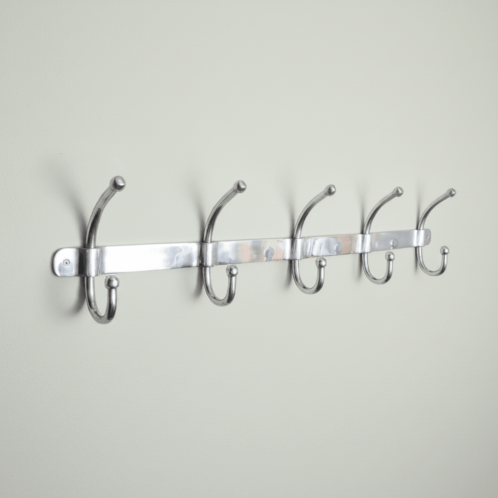 Large 5 Hook Aluminium Coat Rack - Distinctly Living