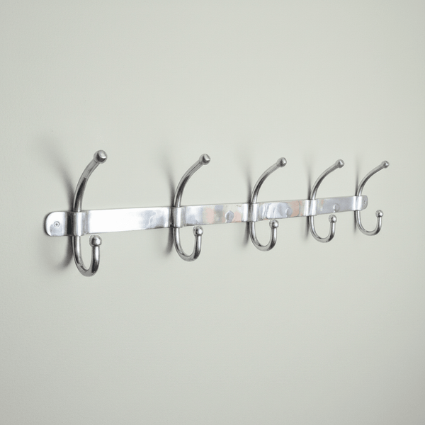 Large 5 Hook Aluminium Coat Rack - Distinctly Living