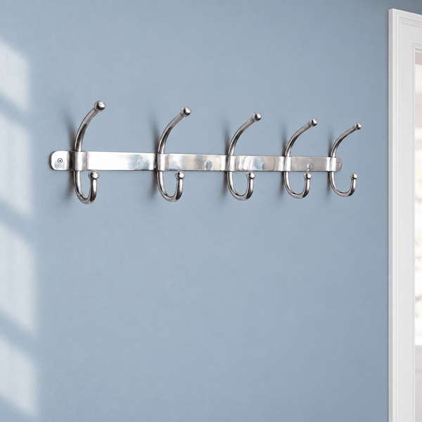 Large 5 Hook Aluminium Coat Rack - Distinctly Living