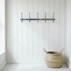 Large 5 Hook Aluminium Coat Rack - Galvanised Grey - Distinctly Living