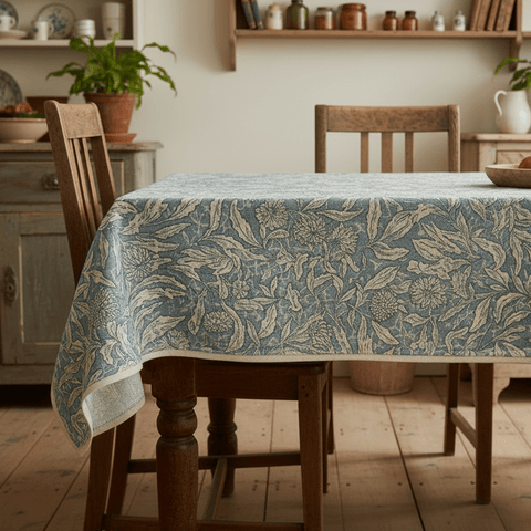 Large Blue Floral Tablecloth - Distinctly Living