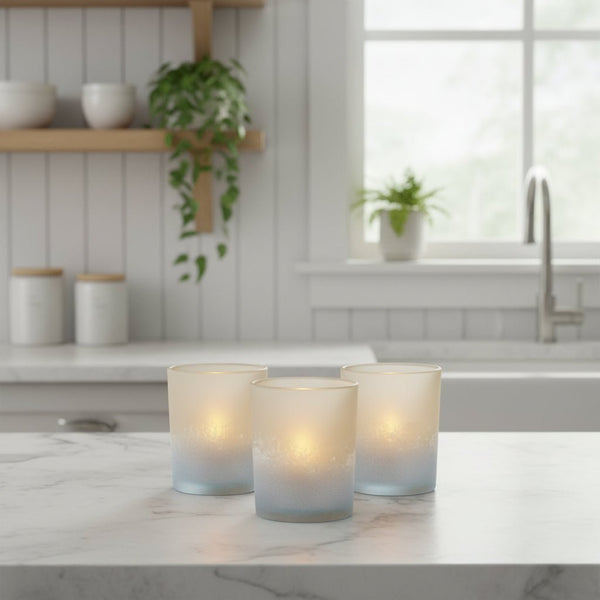 Large Faded Bronze Glass Candle Holder - Distinctly Living