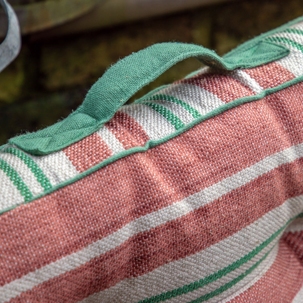 Large Floor Cushions - Green or Pink Stripe - Distinctly Living