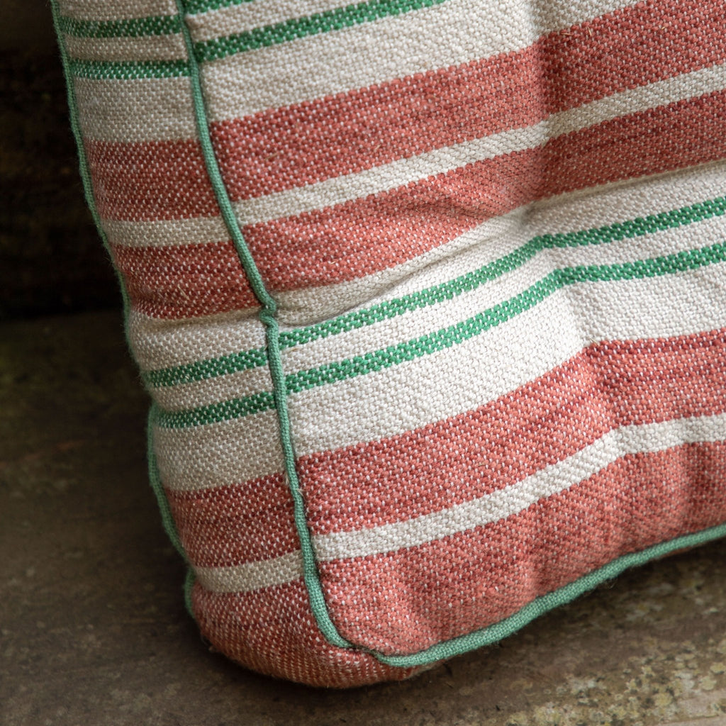 Large Floor Cushions - Green or Pink Stripe - Distinctly Living