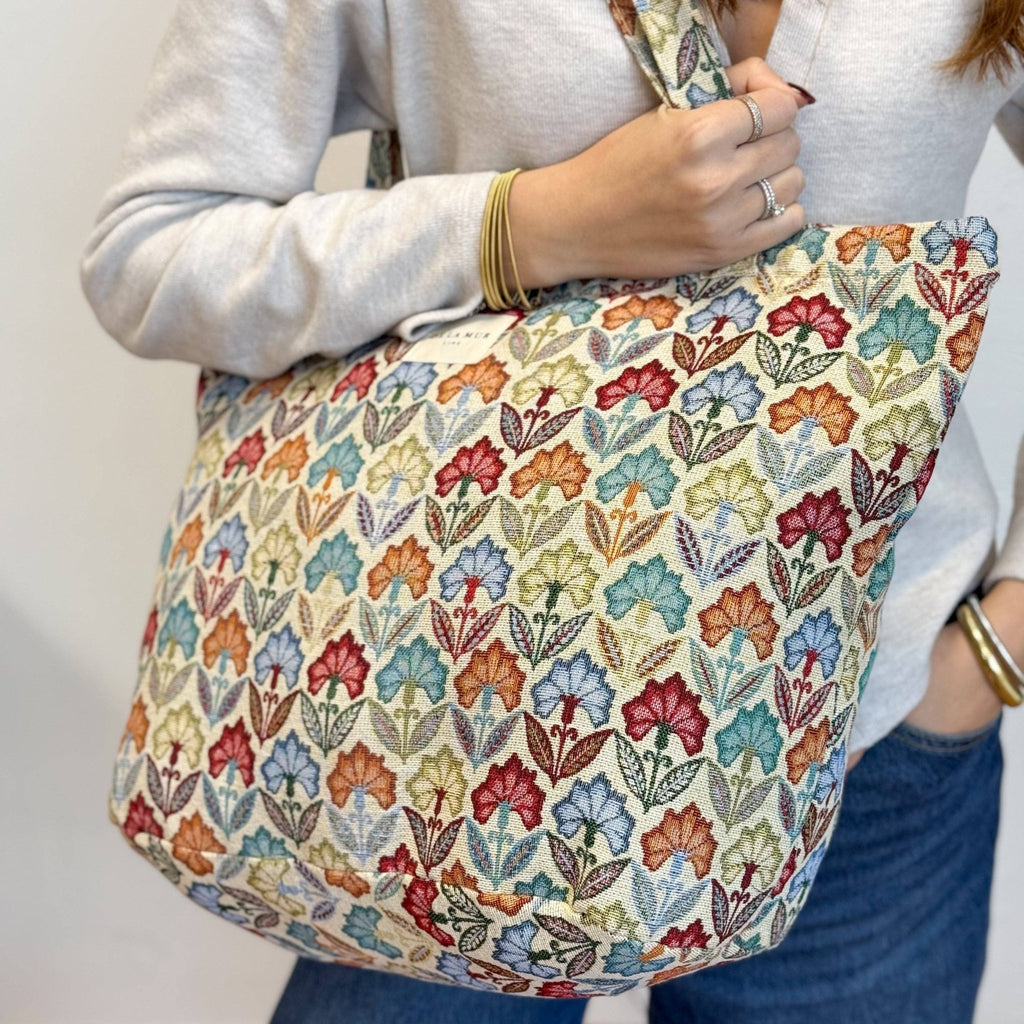 Large Flora Zipper Bag - Distinctly Living