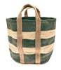 Large Jute Storage Bag - Slate Stripes - Distinctly Living