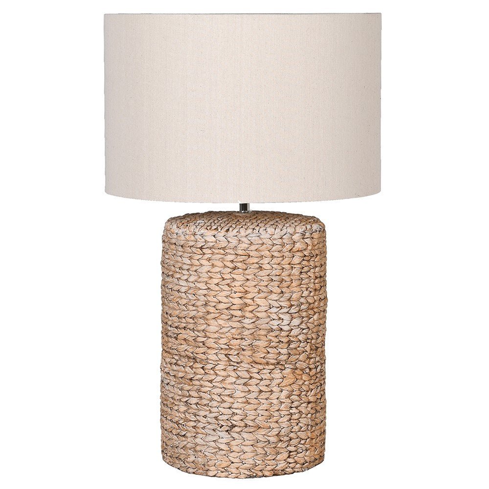 Large Rope Effect Table Lamp With Linen Shade - Distinctly Living