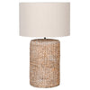 Large Rope Effect Table Lamp With Linen Shade - Distinctly Living