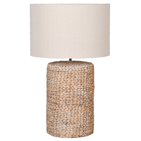 Large Rope Effect Table Lamp With Linen Shade - Distinctly Living