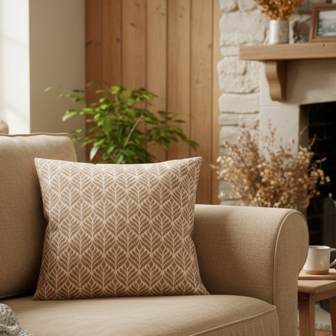 Leaf Cushion - Ochre - Distinctly Living