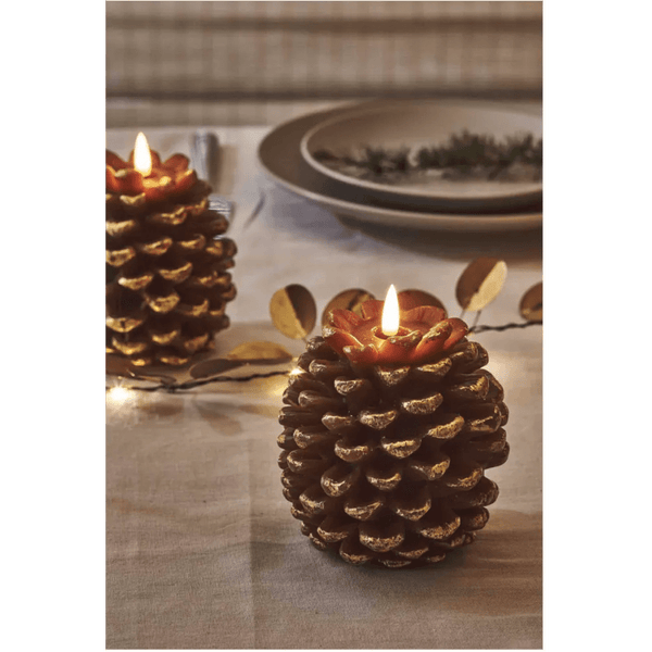 LED Pinecone in Gold - Distinctly Living