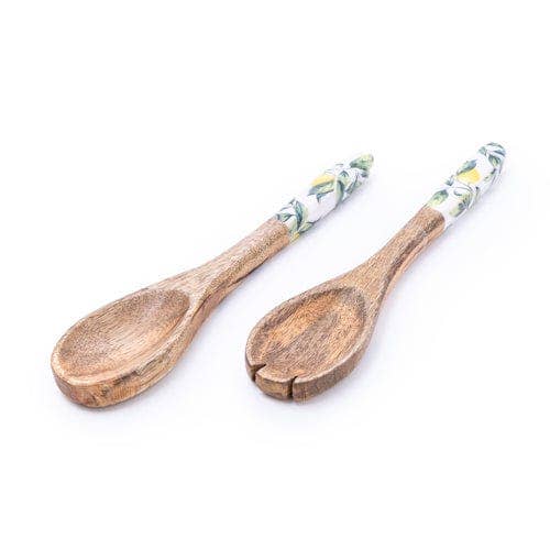 Lemon Set of 2 Wooden Serving Spoons - Distinctly Living