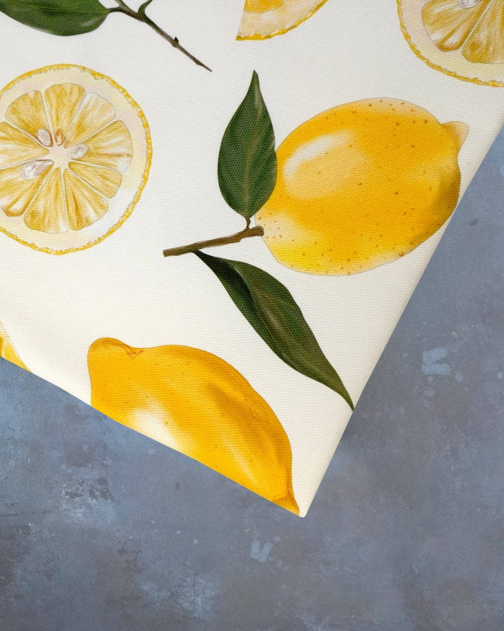 Lemon Tea Towel - British - Cotton – Yellow Kitchen Towel - Distinctly Living