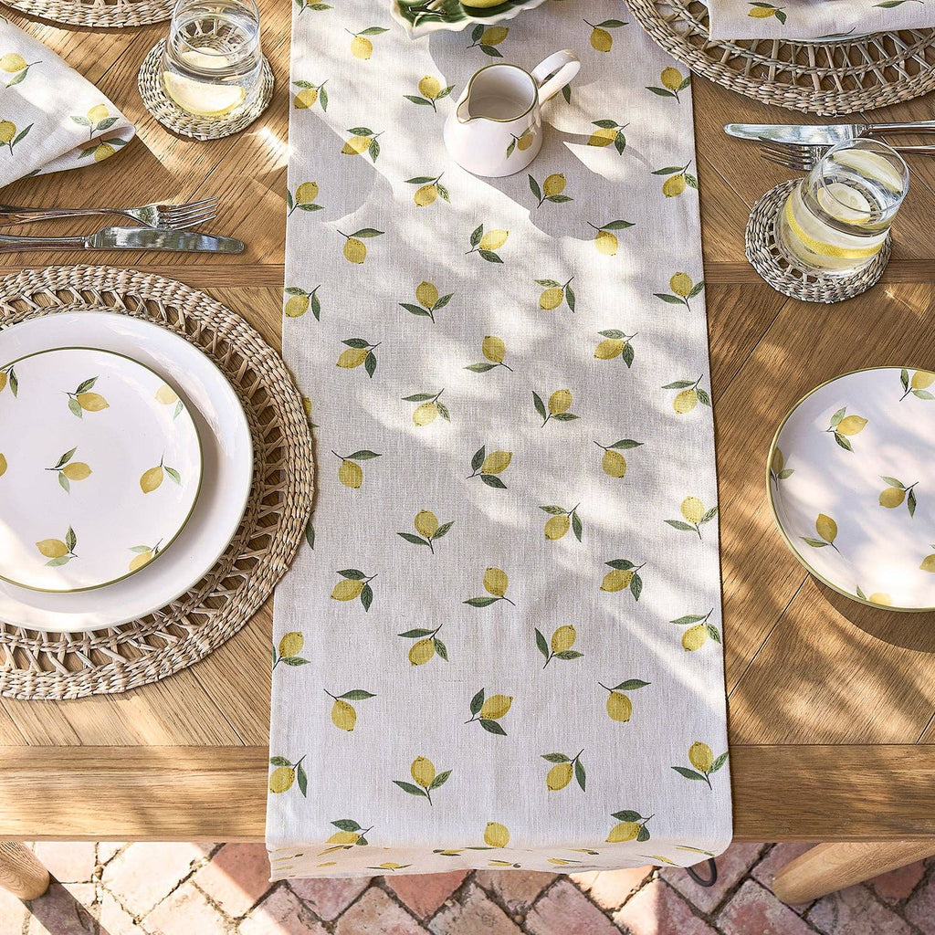 Lemons Linen Table Runner 2m - Distinctly Living