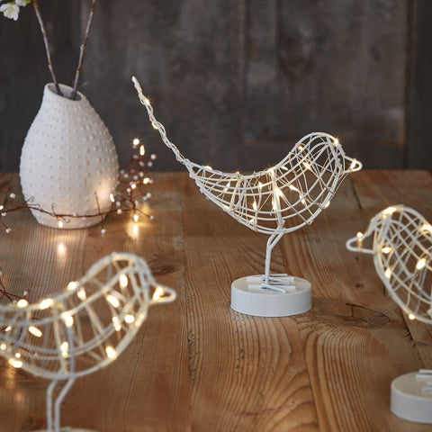 Light Up And Sparkle Robin - White - Distinctly Living