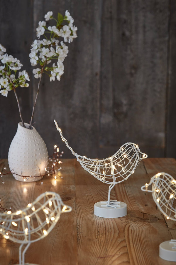 Light Up And Sparkle Robin - White - Distinctly Living