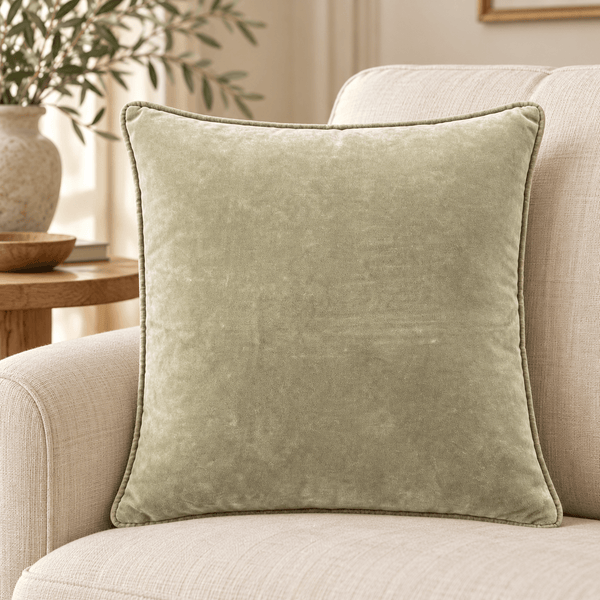 Liora Sage Velvet Cushion - Distinctly Living