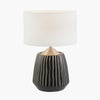 Lodi Grey Textured Ceramic & Brushed Silver - Short Table Lamp - Distinctly Living