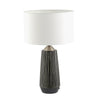 Lodi Grey Textured Ceramic & Brushed Silver - Tall Table Lamp - Distinctly Living
