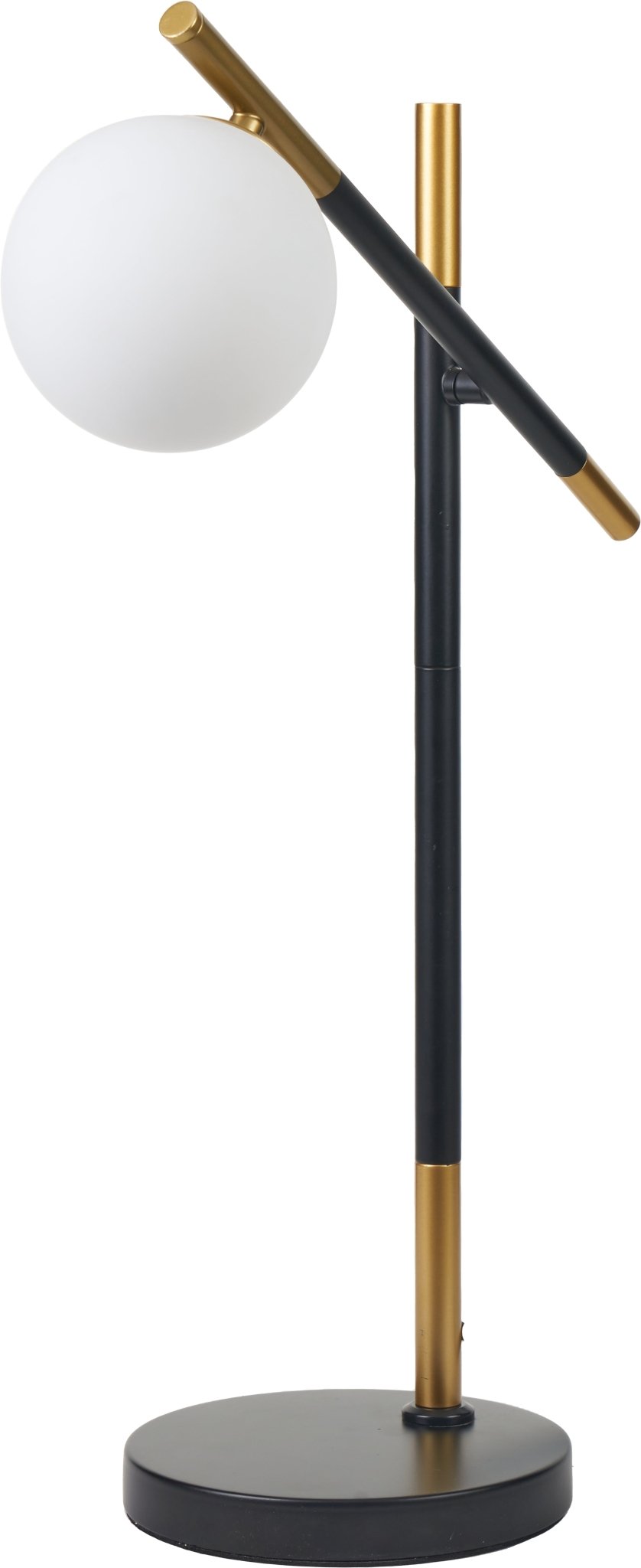 Loreto White Orb and Black Metal - Table Lamp - Distinctly Living