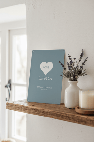 Love Devon - Metal Sign - Distinctly Living