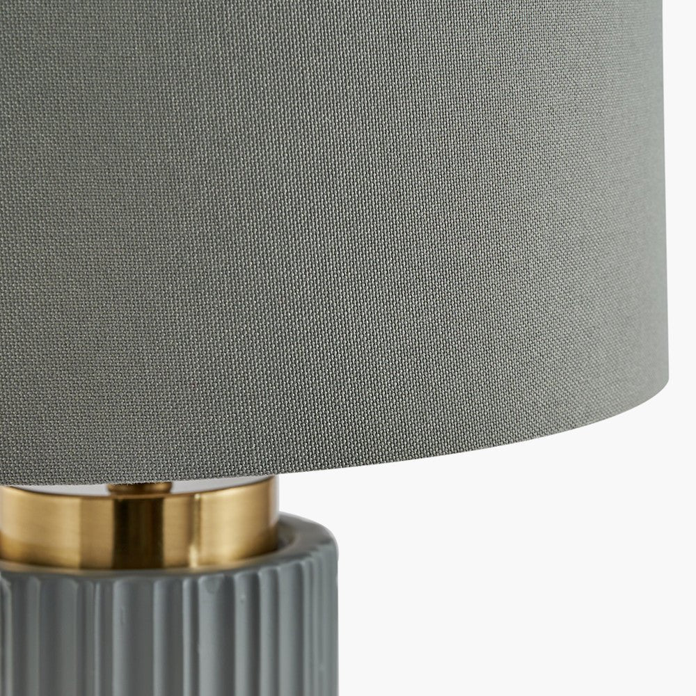 Mantua Grey Textured Ceramic and Gold Metal - Table Lamp - Distinctly Living