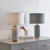 Mantua Grey Textured Ceramic and Gold Metal - Table Lamp - Distinctly Living