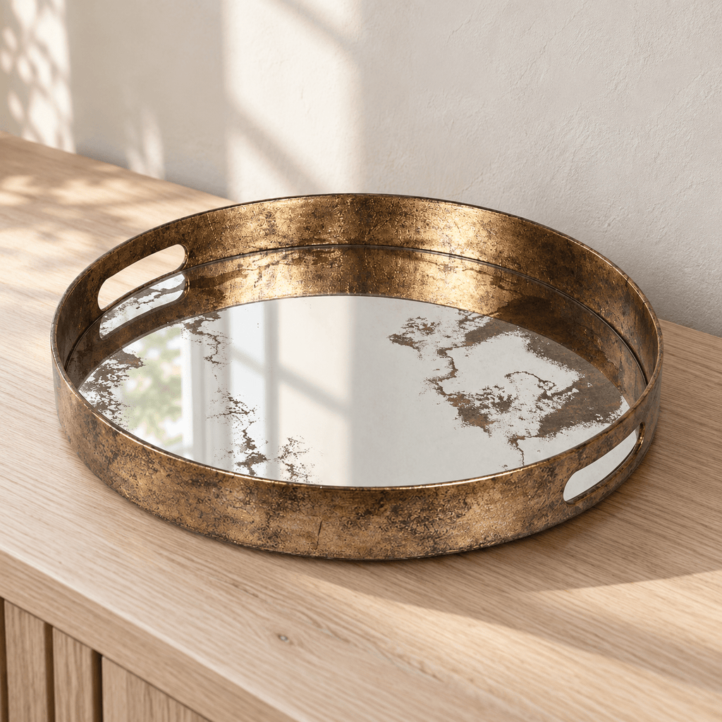 Marble Effect Mirror Tray - Distinctly Living