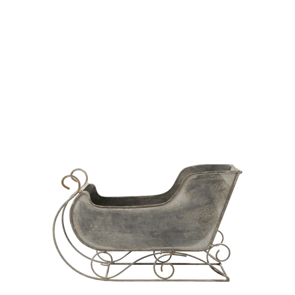 Margaux Antique Zinc Christmas Sleigh - Distinctly Living