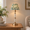 Maximus Complete rechargeable brass table lamp with 16 cm green Haze shade