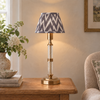 Maximus Complete rechargeable brass table lamp with 16 cm Pearl Grey Haze shade
